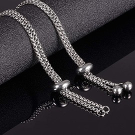 UNICRAFTALE Adjustable Bracelet with Can 304 Stainless Steel Slider Bracelet, Chain Bracelet, Bracelet Kit, Stainless Steel Color, Slider Chain, Slider Bracelet, Semi-Finished Bracelet, Bangle Making,