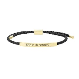 KHKINDPRO God Is In Control Bracelet，God Is First Im Second Bracelets Tube Motivational Bracelet Adjustable Inspirational Bible Verses Braided Christmas Jewelry Gifts (b g)