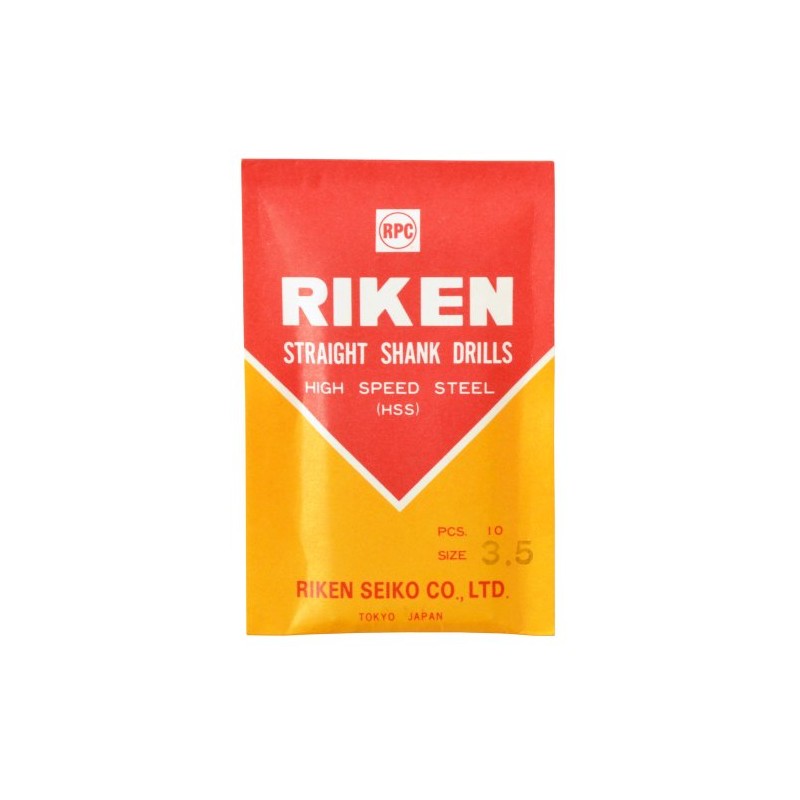 RIKEN STEEL RPC Ironwork Drill Bag Set of 10 3.5mm