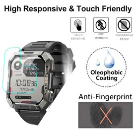 Futanwei [5 Pack] for IOWODO Military Smart Watch W60 Screen Protector IOWODO W60 Screen Protector 2.01" PET Film [Case Friendly][Anti-Scratch][Bubble Free] Screen Protector for IOWODO W60 Smartwatch