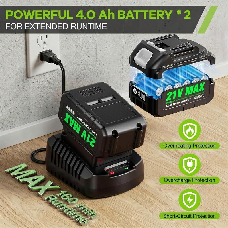 Leaf Blower Cordless, 580 CFM Airflow Electric Leaf Blowers with