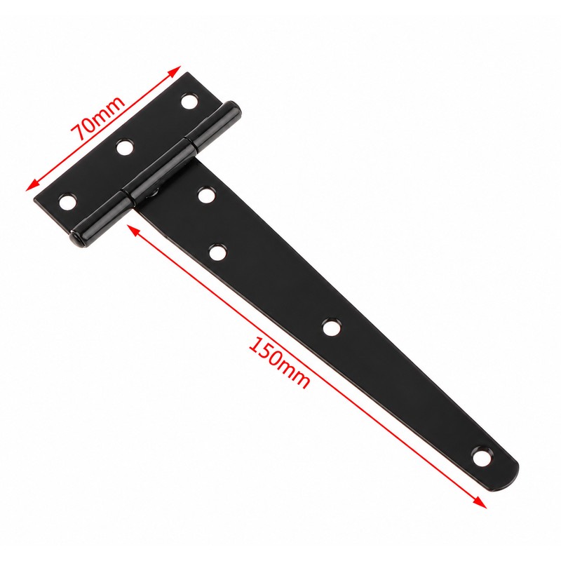 Black T-Shaped Gate Door Hinge – Heavy-Duty Triangle Strap Hinge