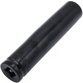 1/2" Drive by 24mm Deep Impact Socket, Heat-Treated CR-V Steel 6" Length, 6-Point Metric Size (24mm)