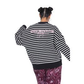 Studio Untold Damen große Größen Übergrößen Plus Size Sweatshirt, Oversized, Ringel, Statement schwarz 50+ 844004100-50+