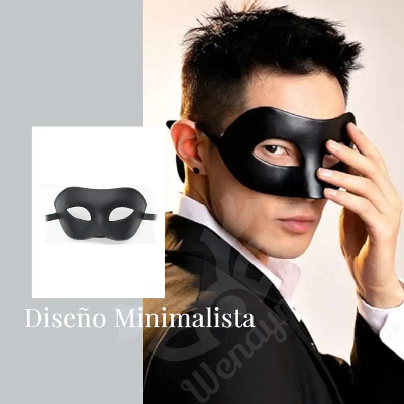 Antifaz Fiesta Másca Halloween Pareja Carnaval Cosplay Negra