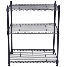 Elevon 3-Shelf Adjustable, Heavy Duty Storage Shelving Unit (350 lbs Loading Capacity per Shelf), Steel Organizer Wire Rack, Black (23.2" L x 13.4" W x 30.3" H)