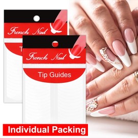 MOLILON 1440pcs French Tip Nail Stickers French Tip Guides French Manicure Strips Nail Design Sticker Nail Stencil for Nail Art French Tip Tool (Individual Packing, 30 Sheets)