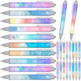 Humyoun 20pcs Rainbow Ombre Glitter Beach Ballpoint Pens Teachers Appreciation Pen Ocean Lovers Gift Inspired Gifts for Teacher Black Ink Gel Office Supplies Back to School Gifts