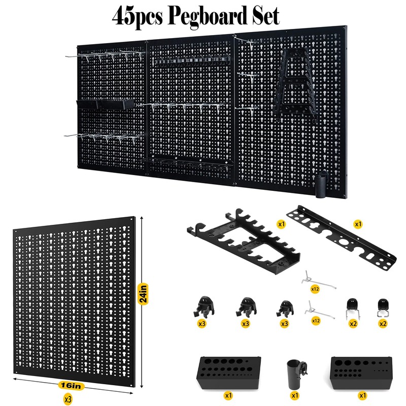 Ultrawall Peg Board Wall Organizer 4 ft. Metal Pegboard Garage