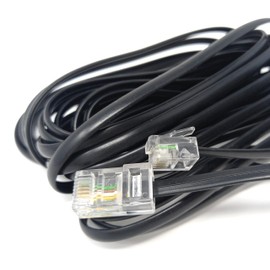 DRUT 5m Flat RJ11 to RJ45 Male to Male 4 wire Broadband Modem Cable Lead 16.5ft Black