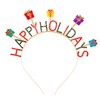 Christmas Headbands Xmas Rhinestone HAPPY HOLIDAYS Hairbands Crystal Happy Holidays