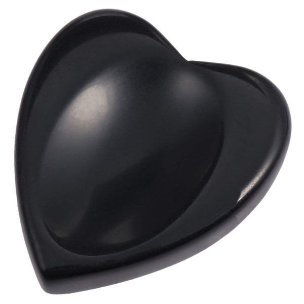 mookaitedecor Obsidian Thumb Stone Crystal Gemstone Massage Stone with Hollow Worry Stone for Healing Reiki Size Approx. 47 x 44 x 7 mm (Pack of 2)