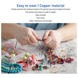 20pcs Spring Ring Clasps Fashion Elegant Innovative DIY Copper Spring Clasps for Necklaces Bracelets Ankle Chain Earrings (Silver)