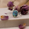 Tuscany Silver Women's Sterling Silver Oval Abalone Ring - Size
