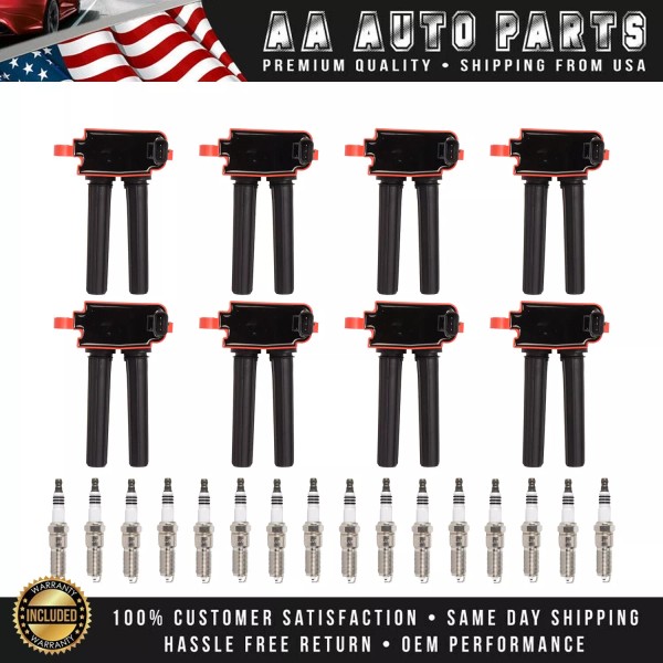 AA AUTO PARTS 8X Ignition Coil & 16X Spark Plug