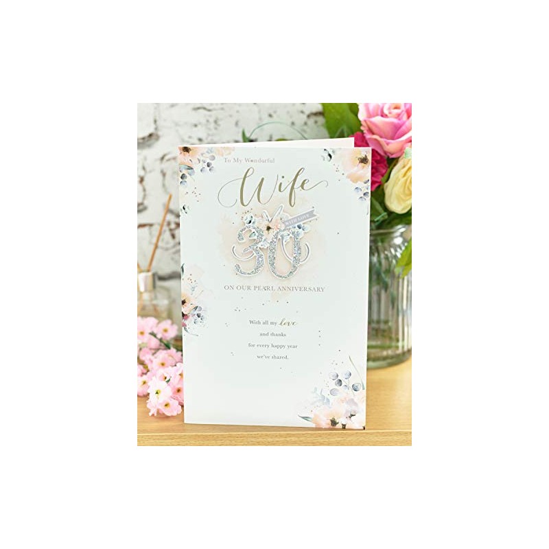 UK Greetings 30th Wedding Anniversary Card for Him/Her/Friend - Pearl