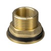 Solid brass water butt/rain barrel/tank threaded outlet adaptor/connector with 2