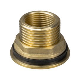 Solid brass water butt/rain barrel/tank threaded outlet adaptor/connector with 2 washers and nut,range of tap options (3/4" adaptor ONLY)