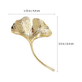 PACKOVE Stainless Steel Ginkgo Brooch Women Clothing Decoration Fashionable Brooch For Scarves And Jackets Creative Accessory For Women, Metal, No gemstone
