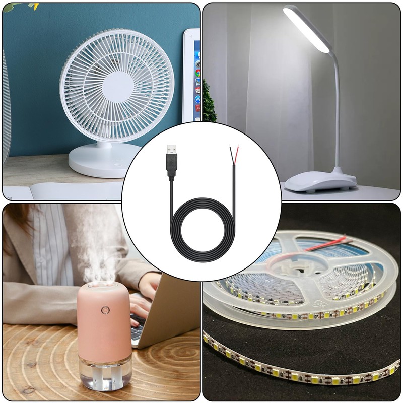 6FT USB A Male Plug 2 Pin Bare Wire, USB