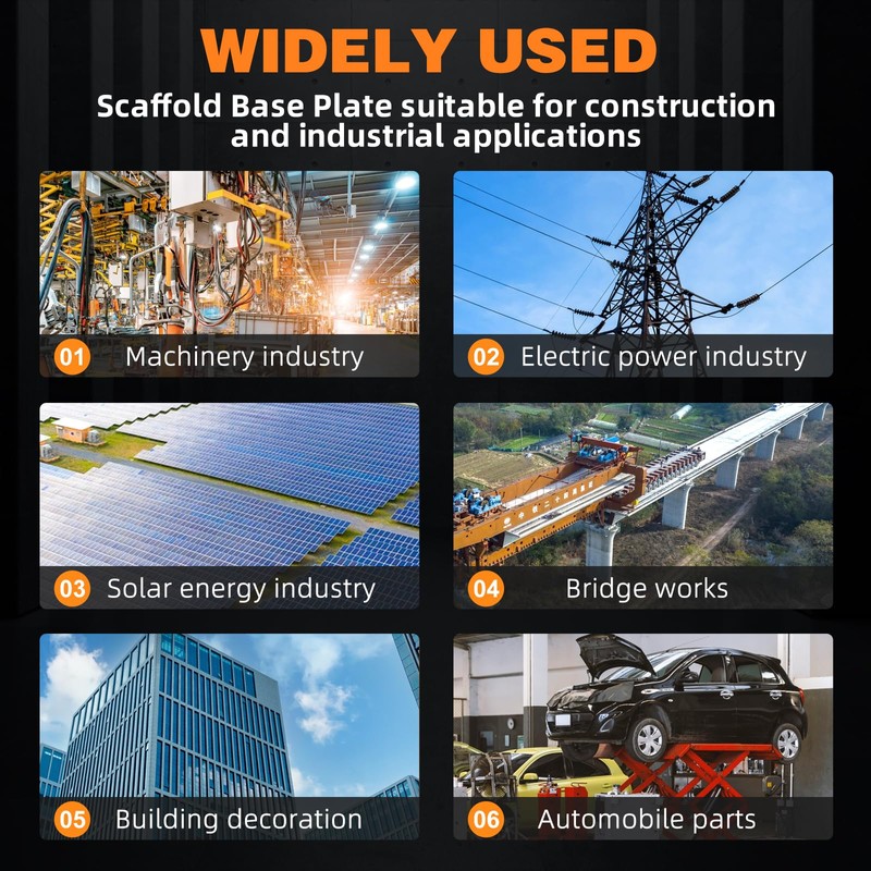 USCaster Scaffold Base Plates for Baker Style Scaffolding ,Galvanized (4