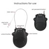 NBYT Luggage Locks Wire Combination Lock Cable Retractable for Multiple