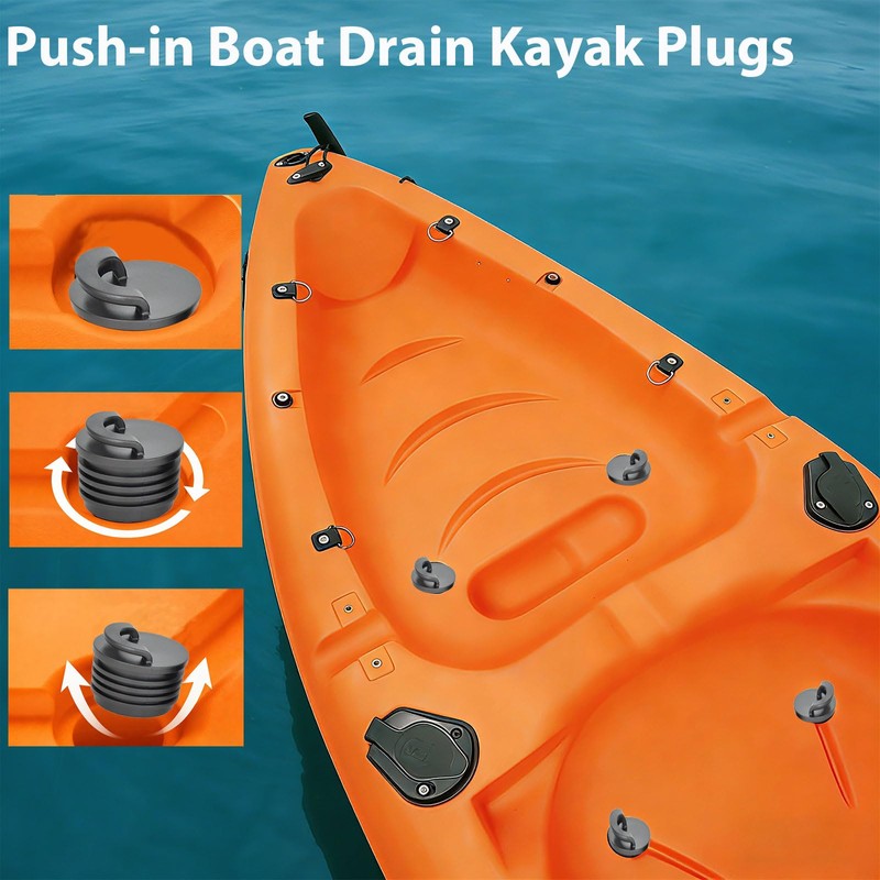 Kayak Scupper Plugs Kits, Push Drain Hole Stoppers, Universal Kayak