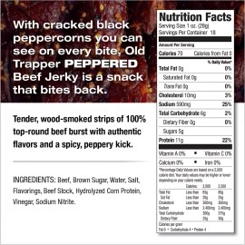 Unbranded Old Trapper Peppered Beef Jerky 18 oz | Smoked Dried Meat Snack Bulk Pack.
