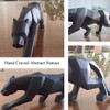 FJWYSANGU Abstract Leopard Statues Panther Sculpture Hand Craved Animal Resin