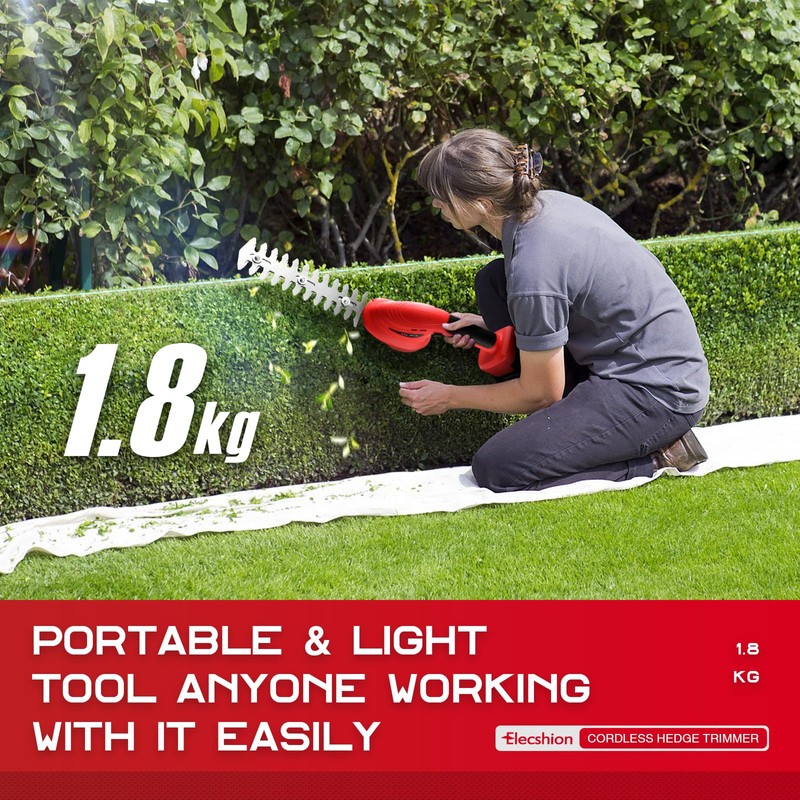 Cordless Hedge Trimmer with Battery (2Pack) and Charger, 2 in
