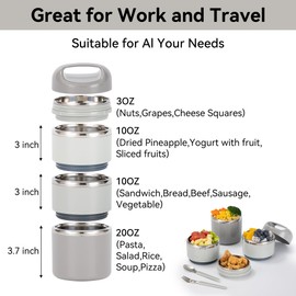 Lille Home 3-Layer Stainless Steel Lunch Box 1.43L- Leakproof, BPA-Free Insulated Bento Box for On-the-Go Meal Prep, Stackable Food Container for Women & Men