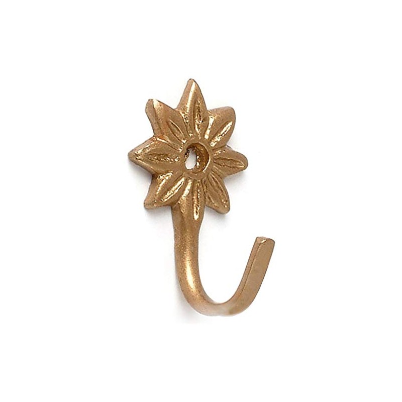 Woolworths Pair of Small Daisy Tie Back Hook Antique Gold