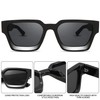 Braylenz Retro Square Sunglasses for Men Women Thick Frame Chunky