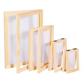 Worown 4 Sizes 2 in 1 Wooden Paper Making Screen, Paper Making Mould, Wooden Paper Making Frame for DIY Paper Crafts (A4, A5, A6 & A7)