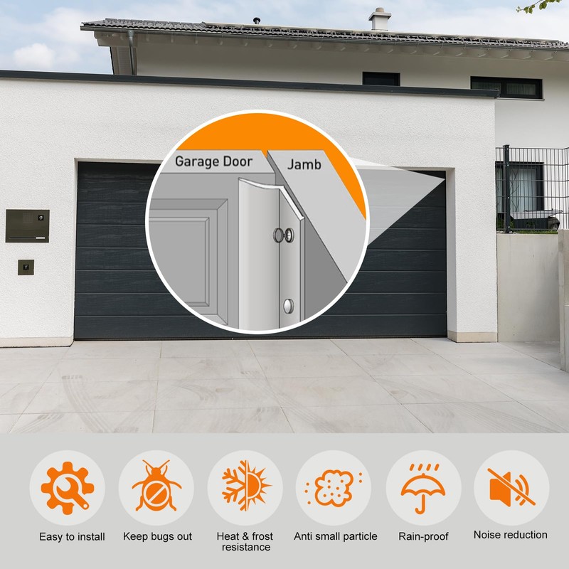 Garage Door Seal Top and Sides Seal Strip, Universal Rubber