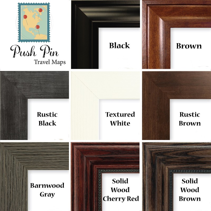 Push Pin Travel Maps Classic North America with Solid wood