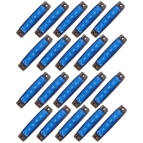 cciyu 20pcs 3.8" 6LED Blue Light LED Marker Clearance Indicator