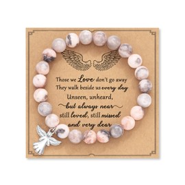 FYUKISS Memorial Gifts, Sympathy Gift, Grief Condolence Bereavement Gifts for Loss of Mother Mom Father Son, Memorial Bracelet