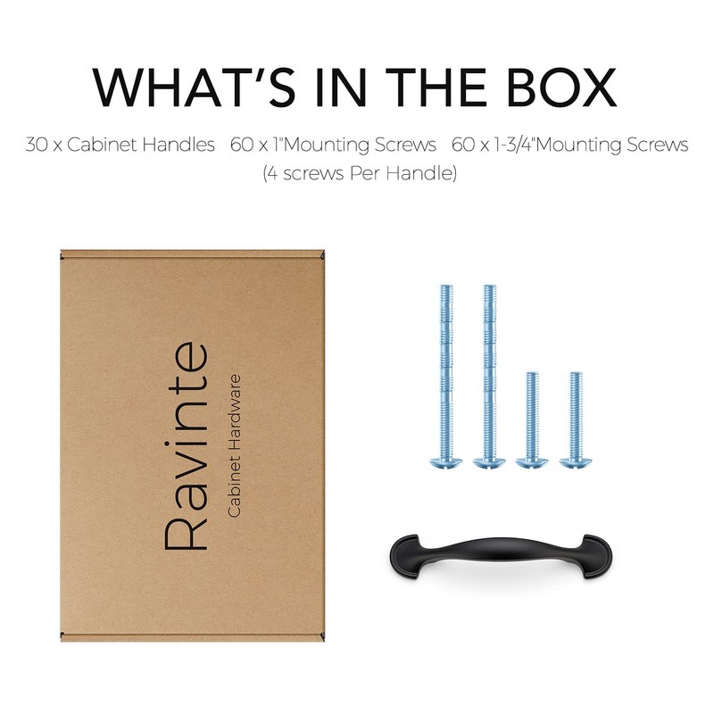 Ravinte 30 Pack Solid 3 Inch Rounded Foot Arch Kitchen