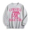 Cowgirls Beach Club Western Graphic Crewneck Sweatshirt, US Warehouse, 6