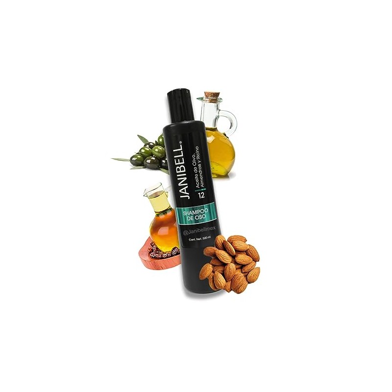 Shampoo De Oso Aceite de Olivo, Almendras y Ricino Janibell