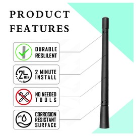 KSaAuto H12 Pair AM/FM Radio Antenna for Harley Davidson Road Street Electra Tour Glide (20 Types Optional) 7 Inch Polished, Copper Core & Screw, Flexible Rubber, Motorcycle Antenna