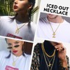 Richsteel Gold Letter E Necklace Bling Chains Men Name Initial