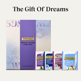 Twinings Superblends Sleep & Unwind Collection Gift Box | Green Tea & Herbal Infusions Selection Box | Wellness Gift | 4 flavours | 20 Recyclable Individually Wrapped Plant-Based Tea Bags