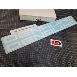 Denali HD Decals (2-Pack) Luxury Trim Fender Stickers Bedside Premium Emblem Badges Fits GMC Sierra (Solid Lettering, Gloss White)