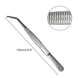 2pcs Stainless Steel Tweezers All-Purpose Forceps Professional Tweezers Tongs and Comfortable Ridged Handle Feeding Straight Tweezer for Aquatic Pets or Corals Crafting Cooking Repairing