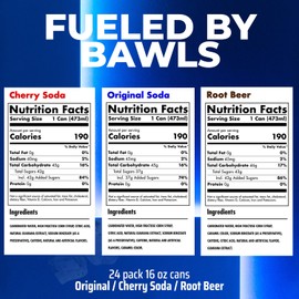 BAWLS Guarana Variety Pack, BAWLS Guarana Drink, Guarana Soda, Guarana Fueled Soda for Energy, High Energy Caffeinated Drink, 16oz 24 Pack Cans