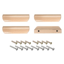 sourcing map Pack of 4 Wooden Handles 64 mm / 2.52 Inch Hole Spacing for Kitchen Furniture Drawer Wardrobe Cabinet