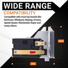 338906 Dryer Flame Sensor & 279834 Gas Valve Ignition Solenoid Coil Kit & 3392519 Thermal Fuse by BlueStars – Exact Fit For Whirlpool Maytag Kenmore Dryers - Replaces WP338906 303377 DC32-00008A