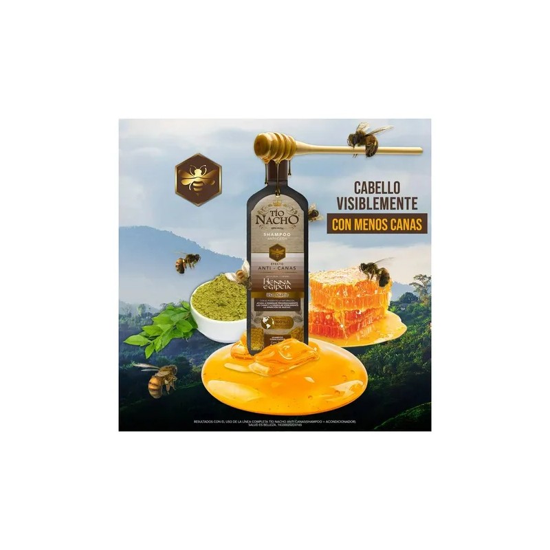 Shampoo Efecto Anti Canas Henna Egipcia Uso Diario Tio Nacho